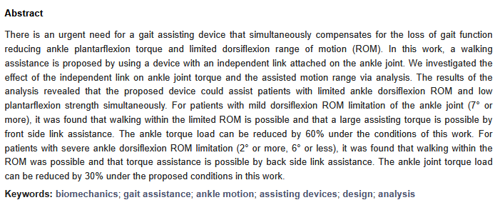 RoboticsMDPI's tweet photo. #EnjoyYourReading
📖 Effects of Independent Links of the Lower Leg on the Ankle Joint in Walking Assistance
👉 https://t.co/uNmeQXl6Wz
✍ By Takamaru Saito, Ming Jiang, Marco Ceccarelli and Yukio Takeda

#Robotics #biomechanics https://t.co/7gWS2Sb58Y