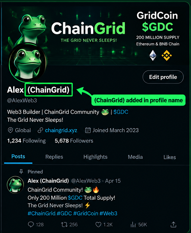 Chain_Grid's tweet photo. 🎉🐸 50,000 GridCoin (#GDC) GIVEAWAY! 🚀

🔥 #ChainGrid  Community, This Is Your Chance!

💎 500 #GDC FOR EVERY ELIGIBLE PARTICIPANT!

🎯 How to Claim Your 500 GDC:

1️⃣ Follow @Chain_Grid on X
2️⃣ Add (ChainGrid) to your X Profile Name
3️⃣ 🔁 Repost (RT) this post
4️⃣ 💬 Comment your GDC Wallet Address below!

🎁 Every eligible participant who completes all steps will receive 500 GDC!

🏆 Total Giveaway Pool: 50,000 GDC

🚀 Get GDC: https://t.co/g7dSQpYKSL

🐸 THE GRID NEVER SLEEPS! ⚡

#ChainGrid #GridCoin #Web #Airdrops
