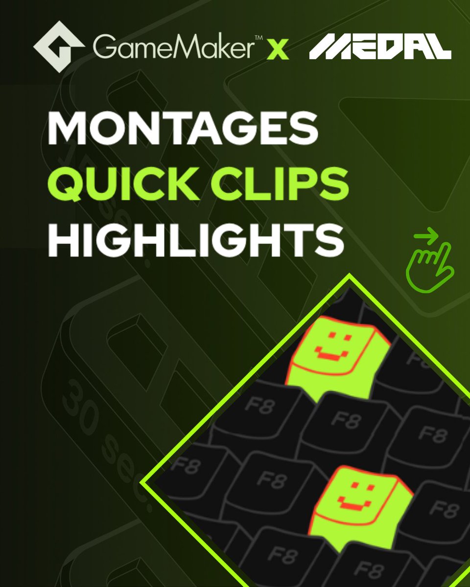 GameMakerEngine's tweet photo. Capture, edit, and share all the best clips from your games with the brand new GameMaker x https://t.co/NW06vrKjj1 extension it allows you to bring the awesome social power of https://t.co/NW06vrKjj1 to your game simply and easily.

Learn all about it in our latest Blog 👇
https://t.co/H57J3AwRtB

@Medal_TV