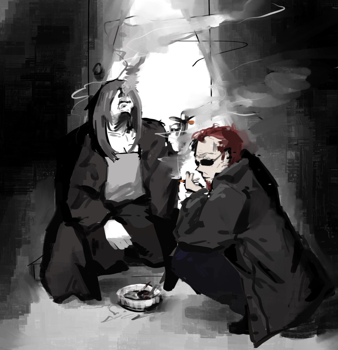 11qqqqqqqqqqpp's tweet photo. 在超市后门飞叶子的两人 #postal #hatred https://t.co/fllCasFFIu