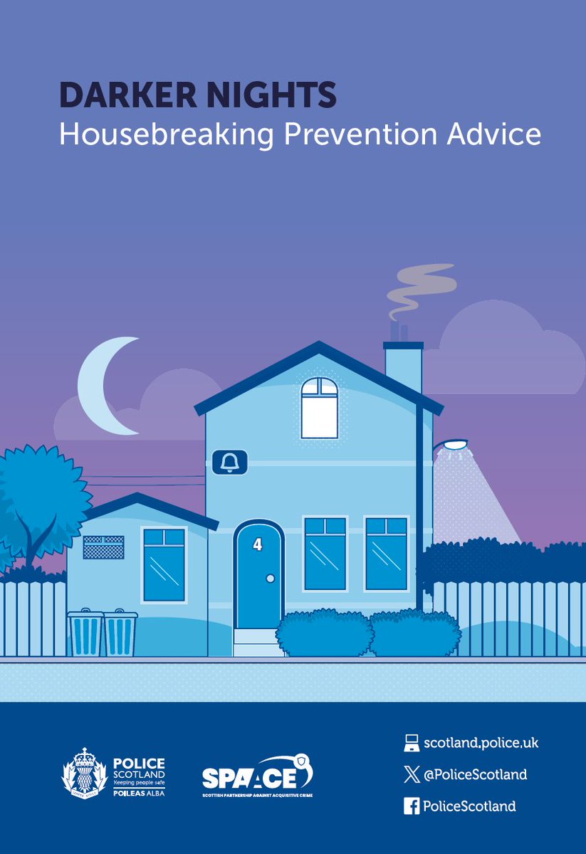 PSOSEdinburgh's tweet photo. With the clocks going back this Sunday, 25th October, check your home security.

☑️ Check lights and CCTV
☑️ Secure garden gates, sheds and garages
☑️ Lock away tools and bikes
☑️ Check door and window locks

For more advice, read the first comment. https://t.co/TpvZhKA6D9