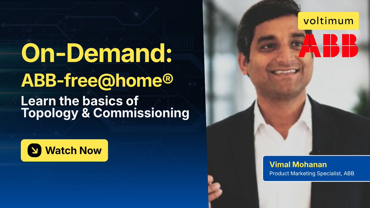 ABBUKEP's tweet photo. Missed our home automation webinar with @Voltimum? 🤔 No worries, watch it on-demand now and discover why smart home installations don't have to be complicated.
Register here → https://t.co/rsQLdWKGW1
#SmartHome #HomeAutomation #BuildingAutomation https://t.co/6nGhoSYy0c