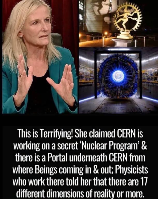 maximumpain333's tweet photo. She is a scientist who claimed CERN is working on a secret ‘Nuclear Program’ & there is a Portal underneath CERN from where Beings coming in & out; Physicists who work there told her that there are 17 different dimensions of reality or more.

Dr. Astrid Stuckelberger is a scientist, researcher and teacher for 25 years at the Faculty of Medicine of the University of Geneva and Lausanne (Switzerland).

In 2022, she was interviewed by Maria Zeee on Zeee Media where she discussed many strange things, one of which was about CERN's terrifying experiments.

She claimed that CERN is not just doing particle physics but is secretly involved in “radio nuclear research” and strange experiments.

According to her, physicists working at CERN told her directly that there are portals underneath the facility, and through these portals, beings are coming and going.

During the interview, Dr. Stuckelberger described meeting two CERN physicists at a dinner. She said they both told her they had "secondhand proof" of a portal at the bottom of CERN that is used to deal with subatomic dimensions. She also claimed these physicists told her that there are 17 or more different dimensions of reality, far more than the three dimensions we commonly experience.

She further shared a story about a group at CERN that encountered a being that did not look human. In another instance, she said a being left behind a scarf as physical proof of its visit.

✨🙌🏾💫