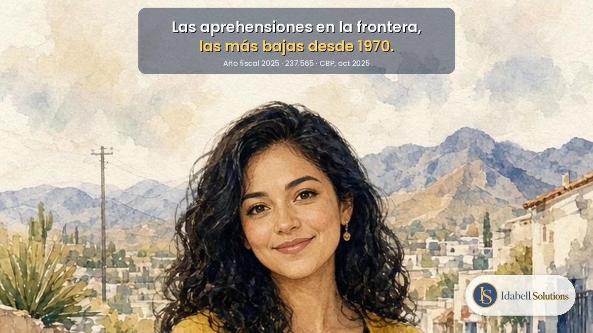 idabellsolution's tweet photo. Frontera: 237.565 aprehensiones en el año fiscal 2025, las más bajas desde 1970. (CBP, oct 2025) Vota republicano en tu barrio y en tu estado. — Idabell Solutions · Vota Republicano / Vote Republican https://t.co/6Q971gNEOs