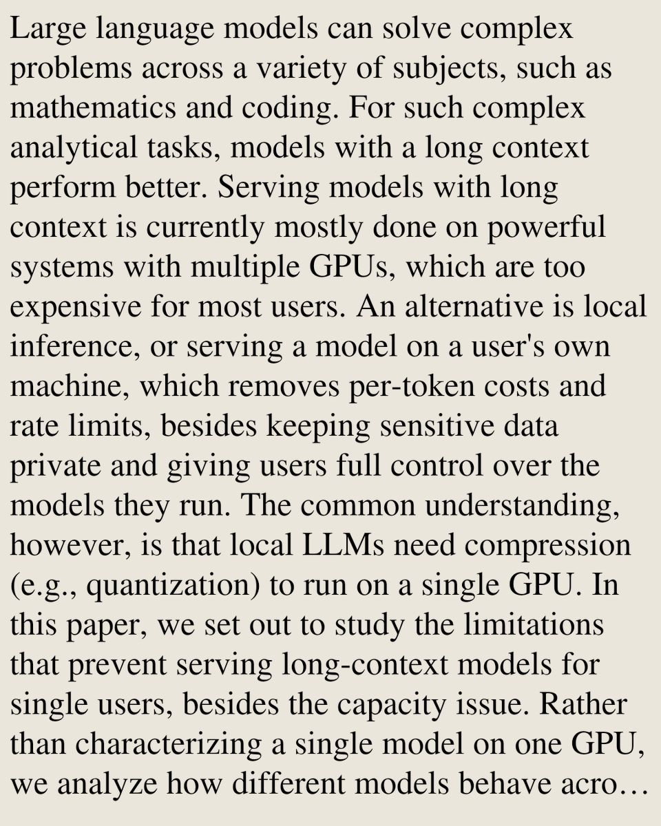 UFCS's tweet photo. Local Inference of LLMs on Long Contexts: A Data Systems Perspective

Mattias Dürrmeier, Alberto Lerner
https://t.co/QuUyTutGr7 [𝚌𝚜.𝙳𝙱 𝚌𝚜.𝙰𝙸] https://t.co/bw5crUc6Ji