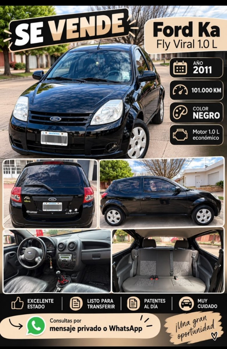Eugenio93206238's tweet photo. VENDO Ford K Viral 1.0 2011 al día, excelente!! Se va transferido. 100mil km -11 millones CONTADO !! A 3 hs de Capital  #Venta #Automotores #Autos #Economico #Argentina https://t.co/kEU0lBRX6F