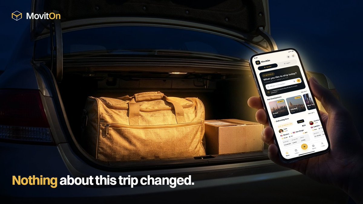 lyn_zhiegm's tweet photo. The beta version of the @MovitOn_P2P app is now available to try.
See delivery requests on your phone, match them with your upcoming trip, and carry goods to their destination together.
Your journey stays the same only its value grows.
#BetaTesting #P2PLogistics https://t.co/Pj3TSMAn3c