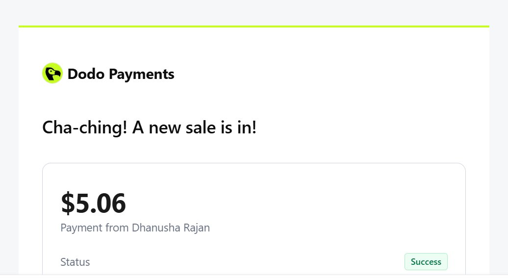 kamaltorez's tweet photo. Made my 1st sale on https://t.co/2iaVi7Sn7r🚀 Leaving corporate was the best choice. Huge thanks to @JevonMax for the integration help &amp; @dodopayments, @ayushagarwal @vasudhasiiingh for building such a seamless global checkout. First of many🥂 #SaaS #StartupJourney #FirstSale https://t.co/aLIVmlDMRf