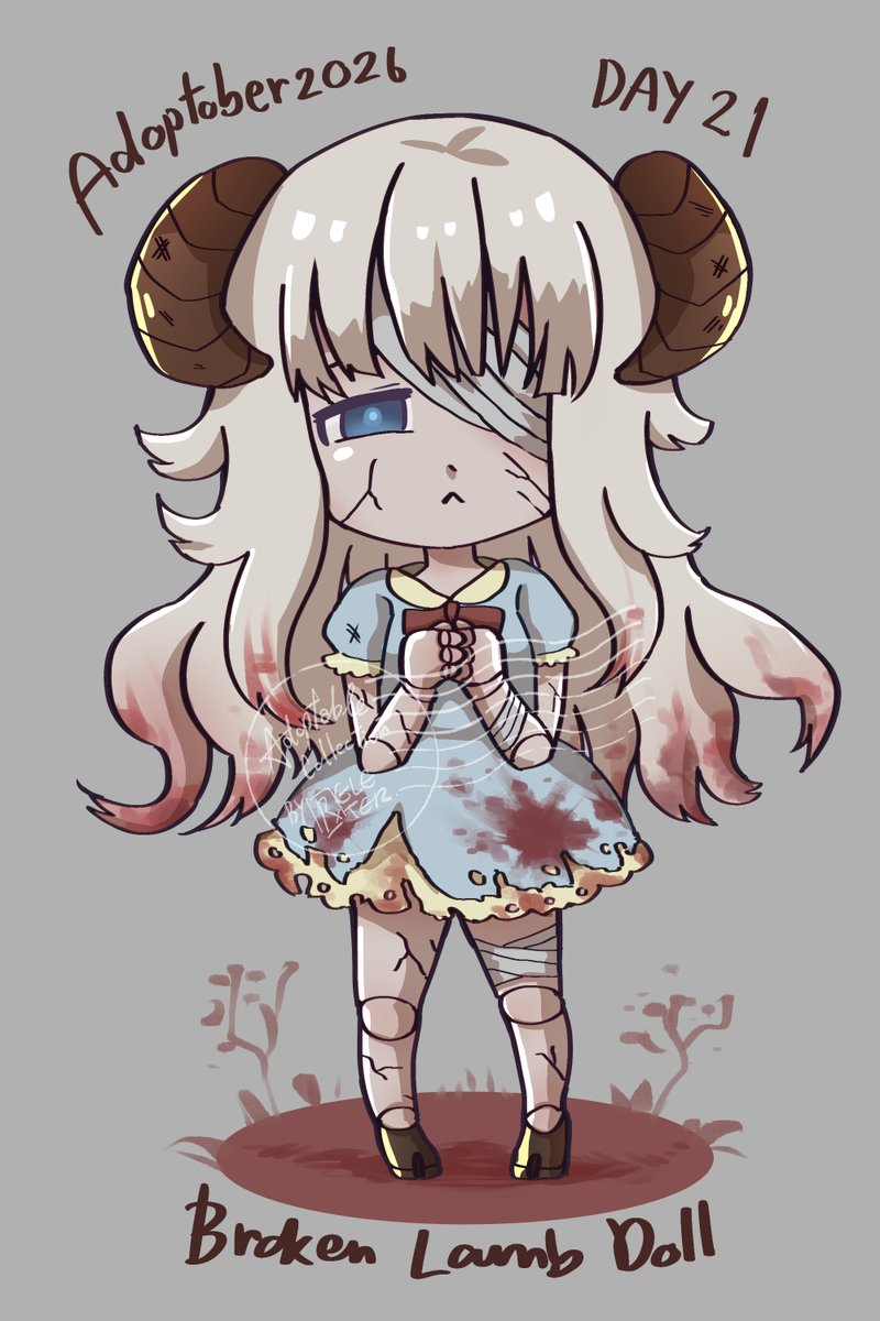 Releter_'s tweet photo. #adoptober2026 DAY 21 | Broken Lamb Doll
Set Price: $20
get adopt link below.
♡ + ⟳ appreciated!

Got Prompt from @sankta_art 
#adoptables #Adopt #characterdesign #Chibi https://t.co/IcagYVFeAn