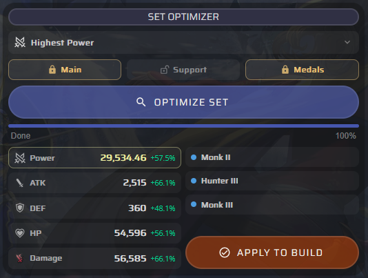 DissidiaDB's tweet photo. [Set Builder Update]
✦ Player Card preview added to the customize screen.
✦ Added raw damage calculation to the Main Set block
✦ Updated the Set Optimizer to display percentages next to stats and added a damage row.

https://t.co/CGGeiOTDH2
#DISSIDIA #DDFF https://t.co/3SxLhgec6a