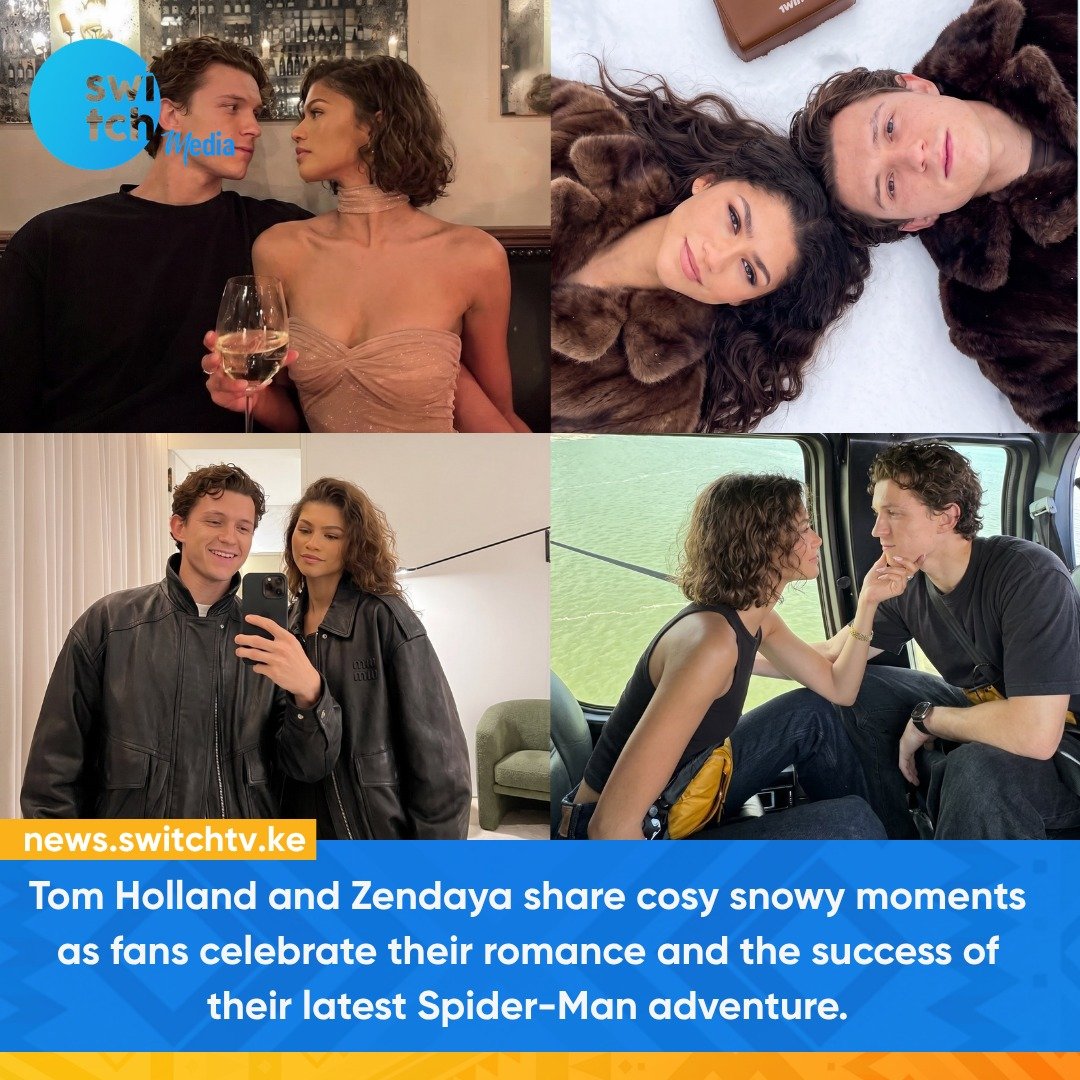 switchtvkenya's tweet photo. Tom Holland and Zendaya are giving fans another glimpse of their sweet relationship, with fresh photos capturing intimate moments amid a snowy setting.
#TomHolland #Zendaya #SpiderMan #HollywoodCouples #CelebrityNews https://t.co/jhRkQHoQYk