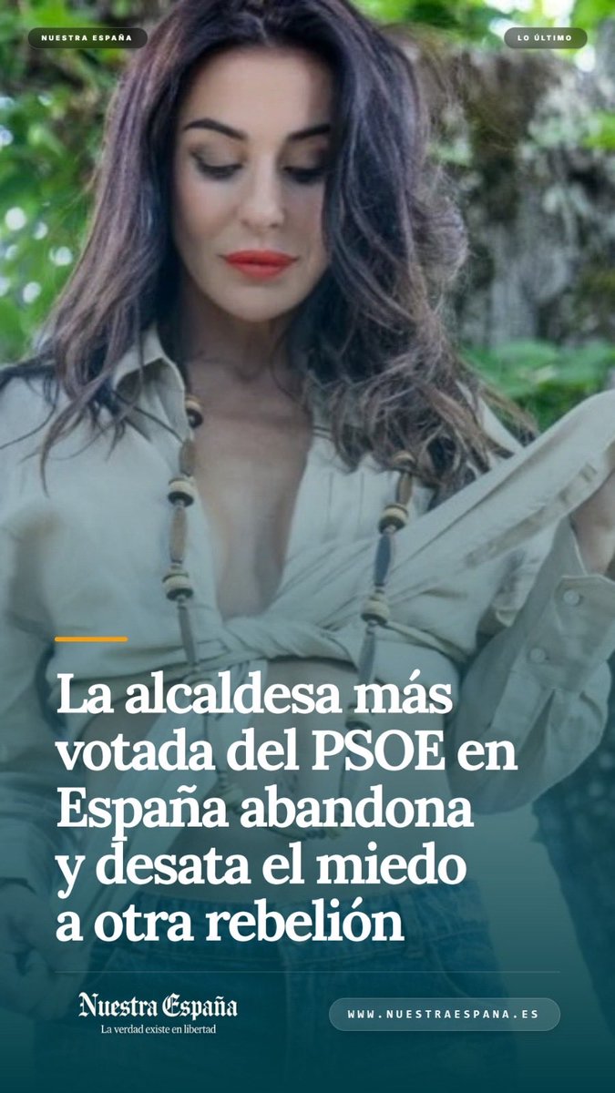 esnuestraespana's tweet photo. 🟥La alcaldesa más votada del PSOE en España abandona y desata el miedo a otra rebelión
👉https://t.co/F5BOQ7kYx6
Síguenos para más noticias también en WHATSAPP
❇️ https://t.co/wyPJommofV
#NuestraEspaña #Noticias #PSOE #Parauta #KatrinOrtega #Municipales #PedroSánchez #Elecciones