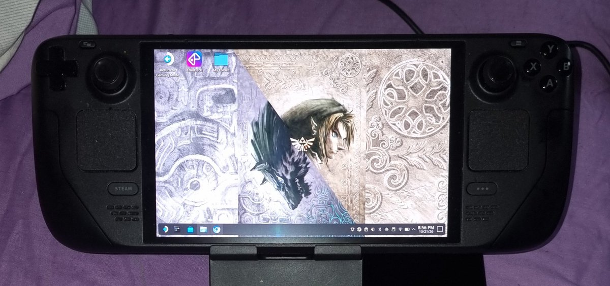 GameSlayer63's tweet photo. My Wallpaper For Desktop Mode on Steam Deck OLED #SteamDeckOLED #TheLegendofZelda #TheLegendofZeldaTwilightPrincess #Wallpaper #DestopMode #Australia #Retweet #AustralianGamer #Nintendo #Gamer #Gaming https://t.co/numbWu3N0s