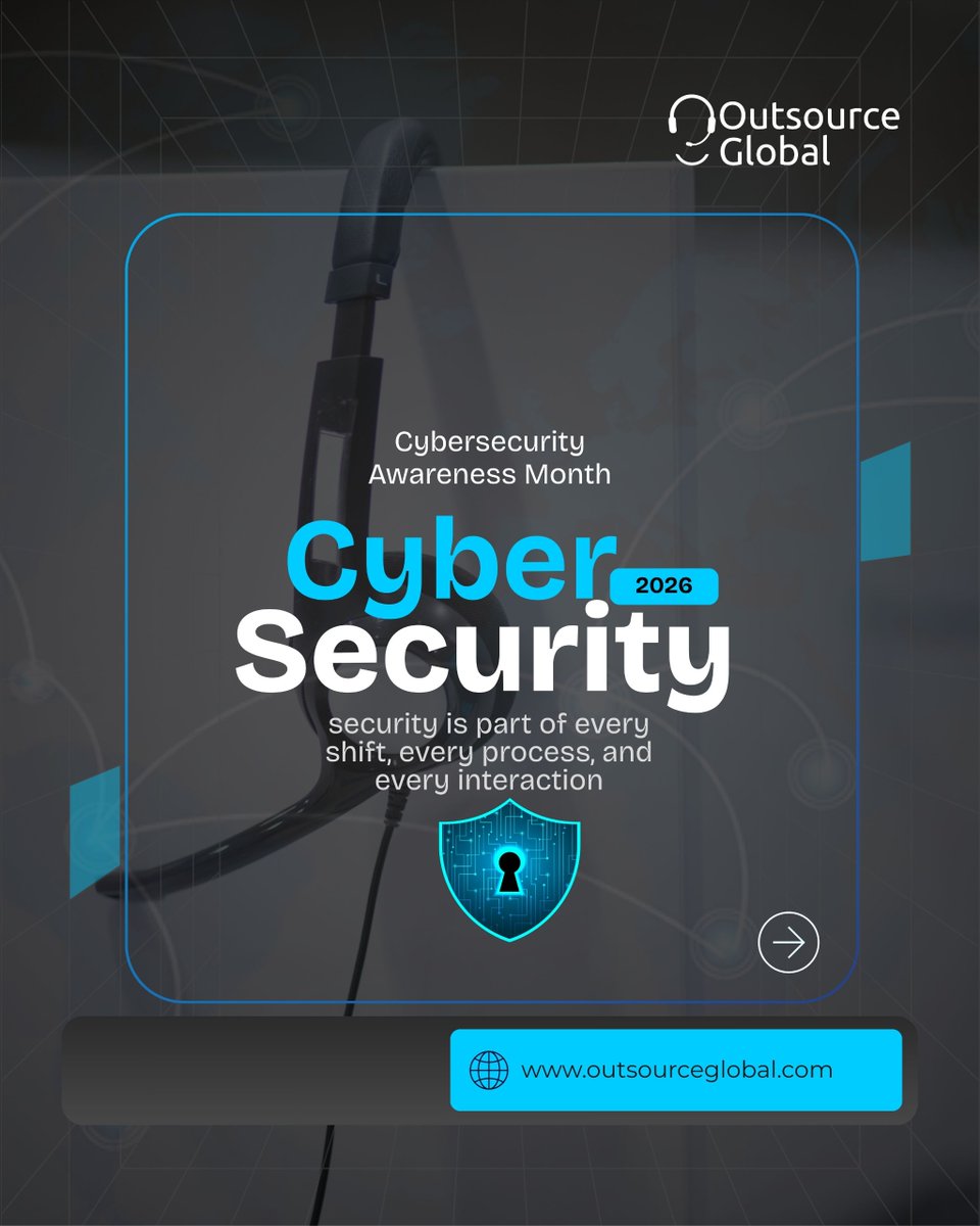 OutSourceGbl's tweet photo. 🔐 Security doesn't take a break.

At Outsource Global, controlled access, secure workspaces, and data protection are part of how we operate- every shift, every day.

Exceptional service starts with trust.

#CybersecurityAwarenessMonth #OutsourceGlobal https://t.co/NQORs7nQeH