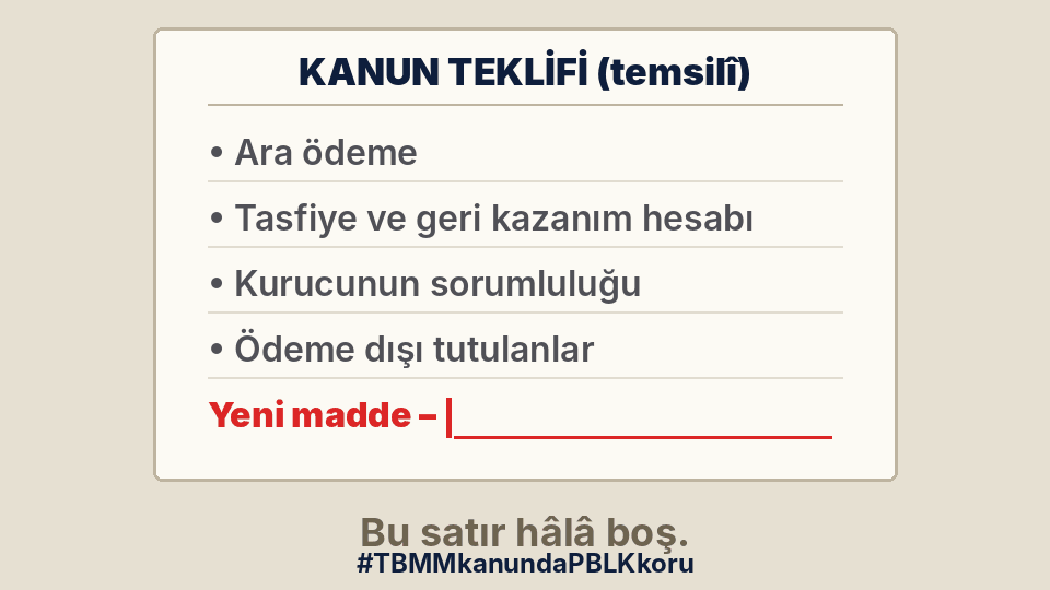 Fon_Magduru_'s tweet photo. @yaziliminfethi Kanun teklifinde ara ödeme var, tasfiye hesabı var, kurucunun sorumluluğu var. Fon kapanmadan satış emri verenler için tek satır yok. Eksik madde: biz. #TBMMkanundaPBLKkoru https://t.co/mW5VSNiETi