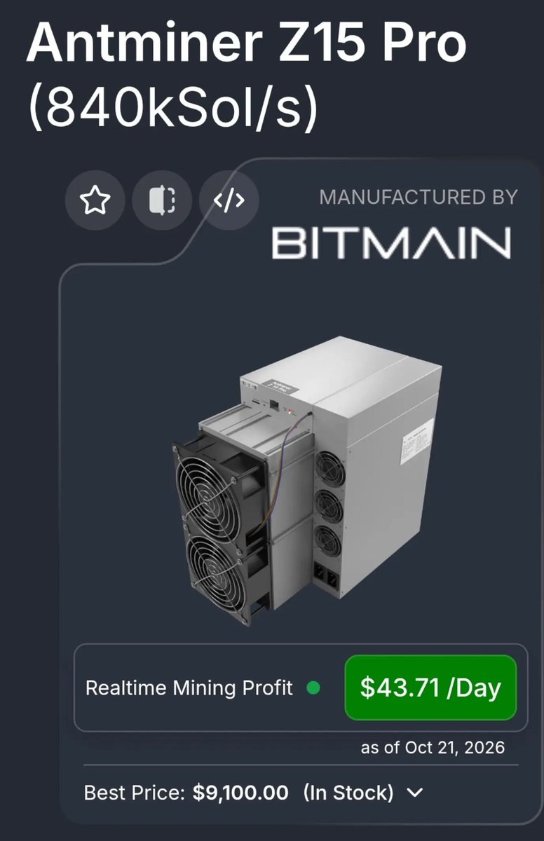 Smithzeo2's tweet photo. Z15 PRO in stock best price in the market contact now to get started
#Zcash #zcashmining #howtominezcash #startminingzcash https://t.co/aRt7ucDaLF