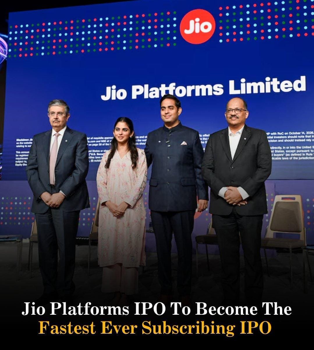 soni_1k's tweet photo. The opening of Jio Platforms’ IPO brings renewed attention to India’s growing digital economy. Its market presence, improving operating performance and opportunities in broadband and AI make this a significant development for investors to study. #JioIPOIssueOpen https://t.co/cuYKhXwPkg