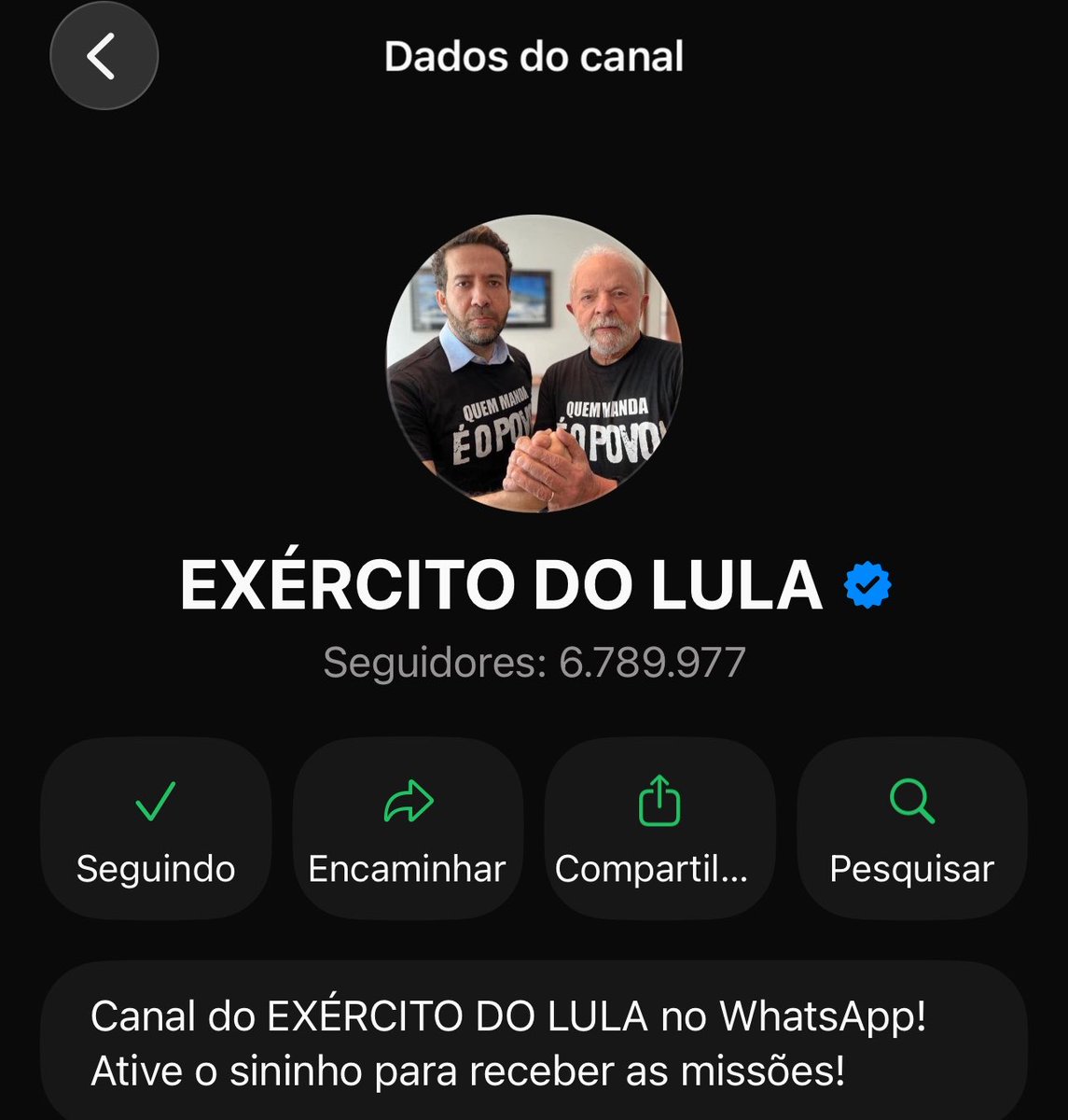 msidnights's tweet photo. 🚨 DESAFIO —  fazer o canal “exército do lula” chegar a 7 milhões de participantes a pedido do janones!!!

Tá bem pertinho de bater a meta, espalhem para geral 

https://t.co/4dXyvOAeWe https://t.co/f5Jnh7YgGl