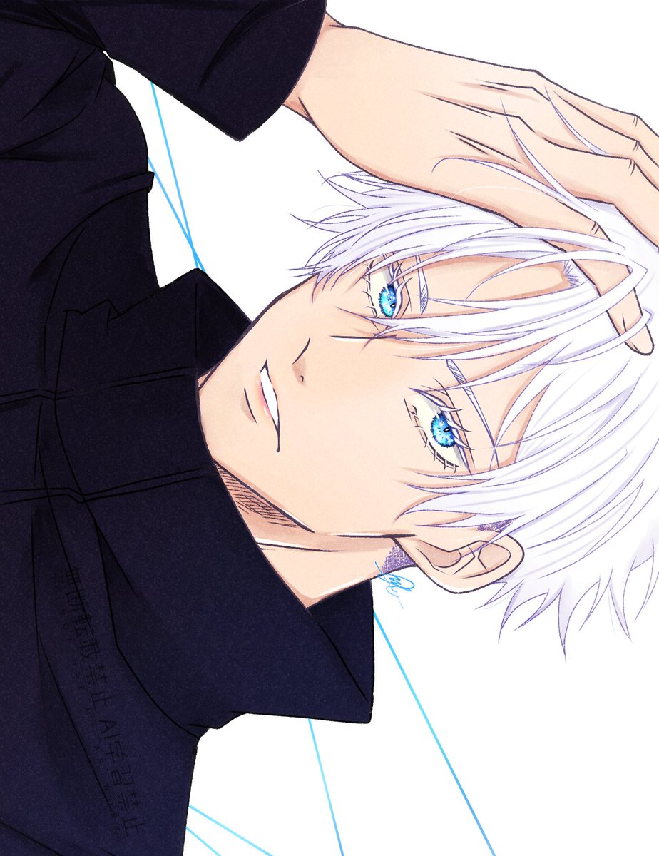 m1ka21_s0ya's tweet photo. 前髪をあげるごじょさん　別ver https://t.co/iuASmLkM3Q
