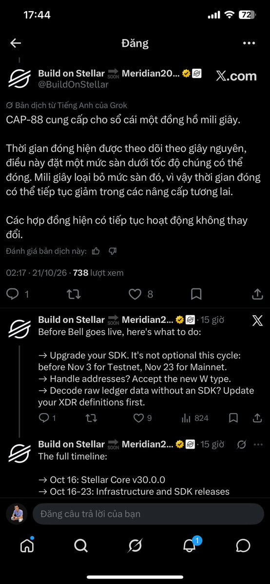 pinode_vietnam's tweet photo. Giao thức v29 trên Stellar đã hoàn thành nâng cấp Mainnet rất nhanh
Giao thức v30 (BELL) đã có kế hoạch nâng cấp cụ thể
Điểm đáng chú ý là v30 được xây dựng dựa trên CAP84,CAP87, CAP88. Trong đó, CAP87 bổ sung xác minh chữ ký HẬU LƯỢNG TỬ https://t.co/bEye8NwJZM
