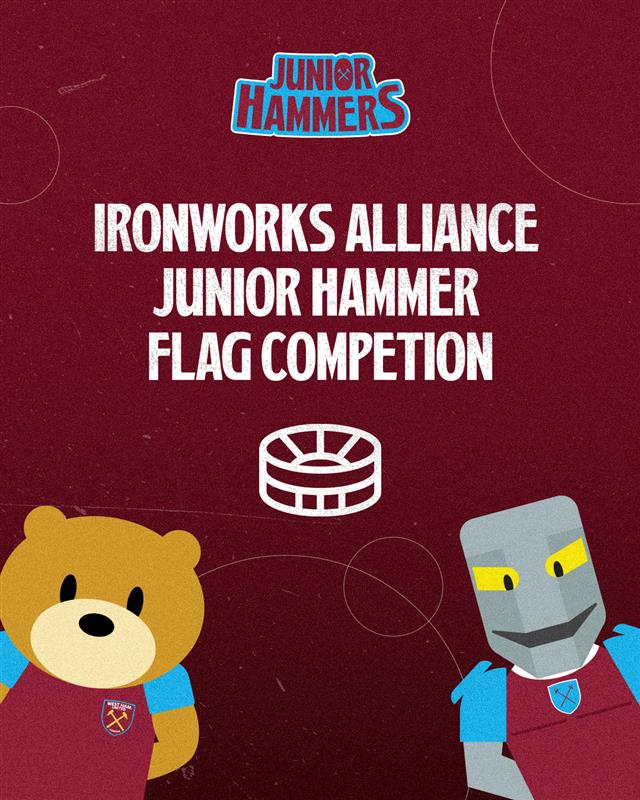 WestHamHelp's tweet photo. ⚒️| Last chance, Junior Hammers! Design a West Ham flag for your chance to have it brought to life by @IWA1895 and displayed at London Stadium!

Entries close Friday 23 October.

➡️ https://t.co/T5bVA3NUHX

#HammersHelp https://t.co/IiRDqEzjMK
