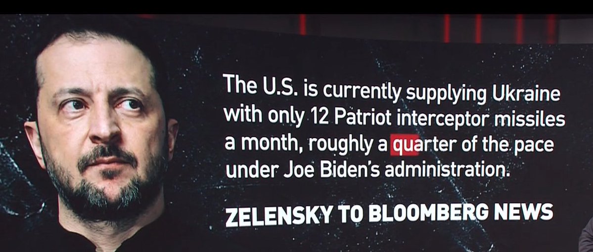 Rasputinish's tweet photo. #Zelensky whinges that #Ukraine currently receives "only" 12 #Patriot Missiles from #US per month but #US produces no more than 60-70 such missiles monthly so Ukraine receives between 17% & 20% of the entire Patriot production capacity while US desperately attempts to rebuild its own stockpiles following their almost complete wipe-out during the failing #USraeli #War against #Iran 
Meanwhile #SaudibArbarians appear to have exhausted their #Patriot stockpiles against Yemeni Drone & Missile attacks and they beg #US & #NATO for more at the same time as #UK+#EUNATO members hoard whatever they haven't already gifted to #Zelensky
The #USWarMachine is running on empty thereby explaining why #Tramp is so desperate to end the #War in #Ukraine, all so he can concentrate on making an even bigger fool of himself with @netanyahu against #Iran