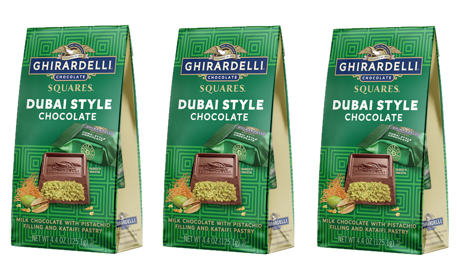 CandyIndustry's tweet photo. The Ghirardelli Chocolate Company announced the launch of Dubai Style Chocolate Squares, bringing its take on the popular chocolate, pistachio, and kataifi flavor combination to the brand's signature Squares format.  

Read more: https://t.co/qy1vPyHKU5 https://t.co/571qfVhhK5