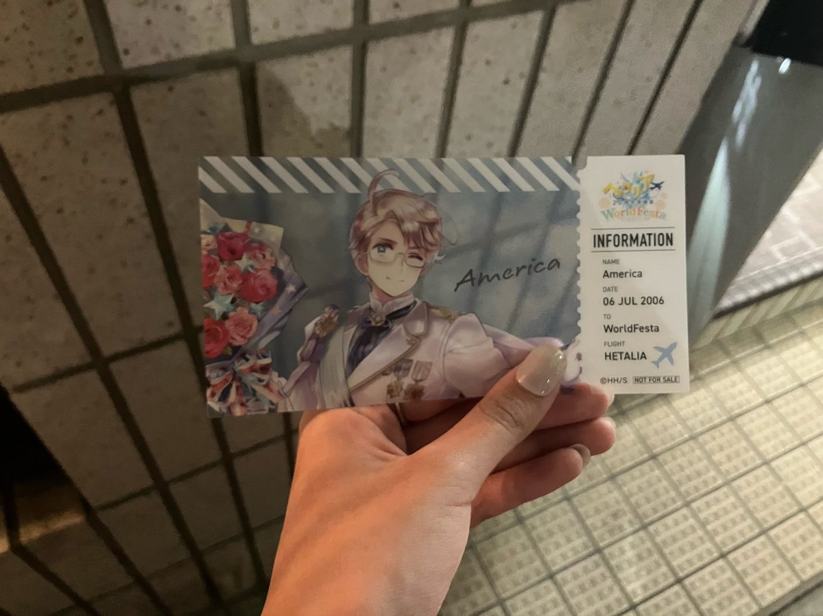 hpt8_m's tweet photo. [交換]ヘタリア　原画展　入場特典　フライトチケット

譲：米
求：独

本日10/21又は10/24、25池袋手渡し＞11/3ヘタミュ現地手渡し
検索からでもお気軽にお声掛けください！ https://t.co/bRhnEiY6qA