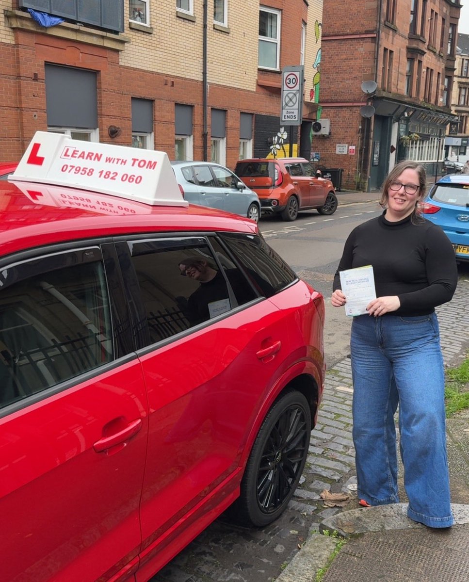 LearnwithTom's tweet photo. 🚨Pass Alert 🚨 

Congratulations to Kirsten, who easily passed her driving test this morning at Anniesland driving test centre in Glasgow.

It's been an absolute pleasure helping you achieve your new shiny full driving licence ! 

Remember to wave when you pass me on the road ! https://t.co/RmoZ1yrF14