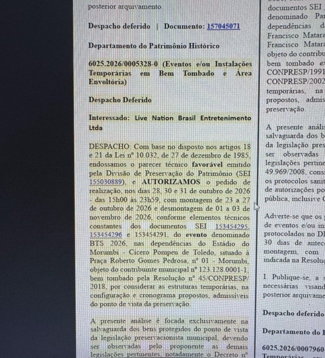 bi_aesthetic_'s tweet photo. ❗️A Live Nation solicitou em 09/10 a redução do palco do BTS no MorumBIS. O pedido segue pendente de aprovação pela Prefeitura. Se indeferido, prevalecerá o projeto original aprovado em maio. Cobremos transparência dos órgãos públicos!❗️ https://t.co/PewuYSyCjm