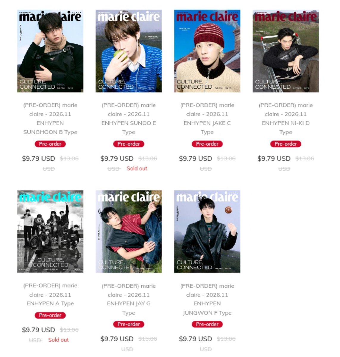 ftalsunoos's tweet photo. SUNOO MARIE CLAIRE COVER BEING S0LD OUT IN MANY SITES 🤭🤭 YES EXACTLY MY S0LD OUT KING https://t.co/xXzxE1cM0l