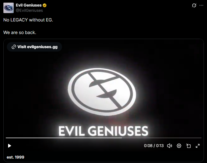 rhawkets's tweet photo. But at least I can be happy that Chris DeAppolonio decided to do all he could do to keep the sinking ship alive for a couple more years and do the fans a favor and returning to the EG logo. 💙 https://t.co/fLV5gFLDjQ