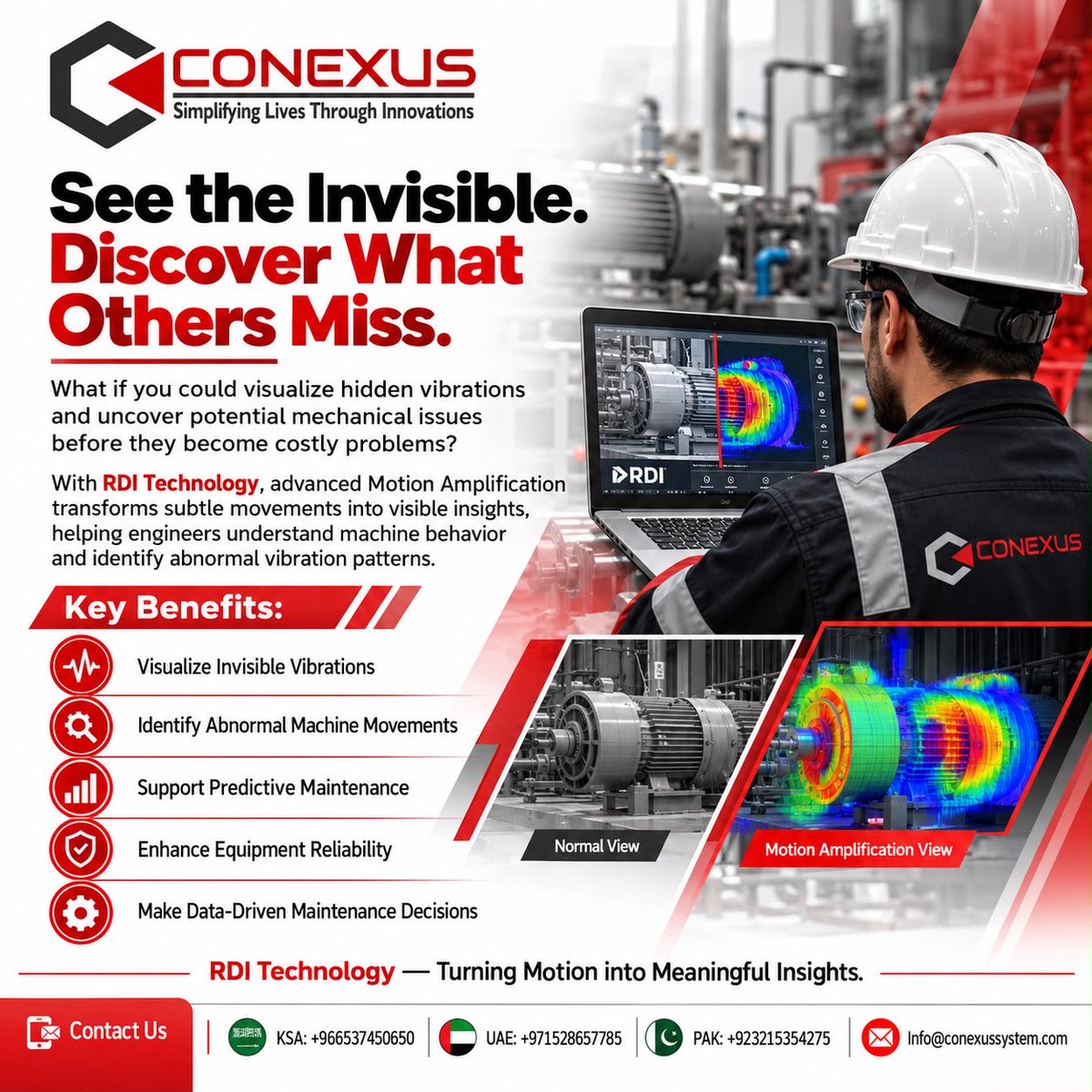 ConexusE's tweet photo. #VibrationAnalysis #ConditionMonitoring #Inspection #CBM #Conexus #TestandMeasurement #APM #Technologies #RDI #RDITechnologies #MOTIONAMPLIFICATION #Safety #MotionAmplification #Technology #MA #IrisM #IrisMX #IrisCM #IrisExplorer #Reliabiltey #PredctiveMaintenance https://t.co/Rtb2208lbx