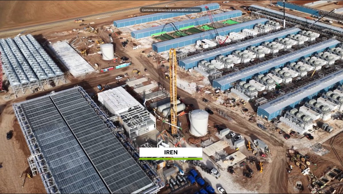 IREN_Ltd's tweet photo. "NVIDIA DSX is full stack AI factory reference architecture, co-innovated with the world’s leading infrastructure companies."

IREN sites in Jensen Huang's #NVIDIAGTC Berlin keynote. Watch the full presentation: https://t.co/L3fRzXV7HJ https://t.co/K9n7cCqkTw