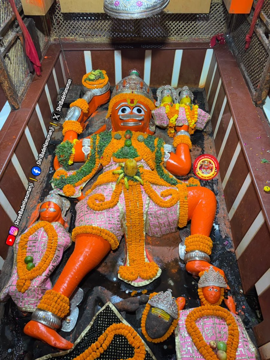 ShriBadeHanuman's tweet photo. आज दिनांक 21/10/2026 दिन बुधवार को श्री बड़े हनुमान जी महाराज जी के श्रृंगार दर्शन https://t.co/F34MmoeH20