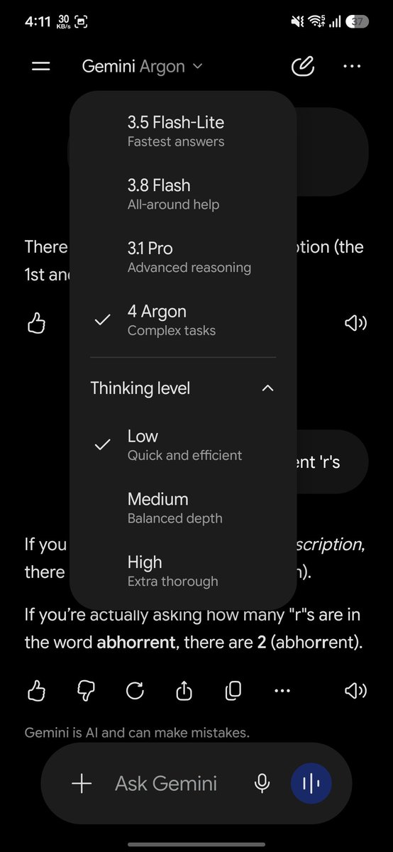 whatdatawho's tweet photo. How is anyone supposed to use Gemini Argon with a usage limit this ridiculous? 💀

Just 2 simple prompts and 14% of my usage is already gone. At this rate, we’ll run out of quota before we get any real work done. 🤦‍♂️

#Gemini #GoogleArgon #GoogleFlagship #AI https://t.co/d2QgTjpYED