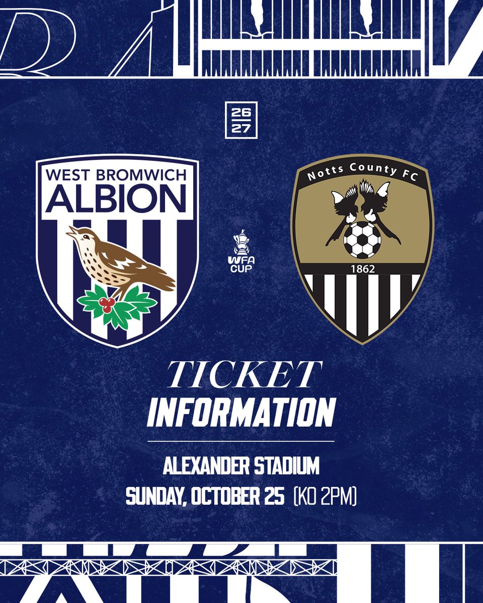 WBAWomen's tweet photo. Join us at the Alexander Stadium this Sunday as our FA Cup campaign begins! 🎟️

🔗: https://t.co/DYT21m8cx0 https://t.co/B6Tz1zH6hT