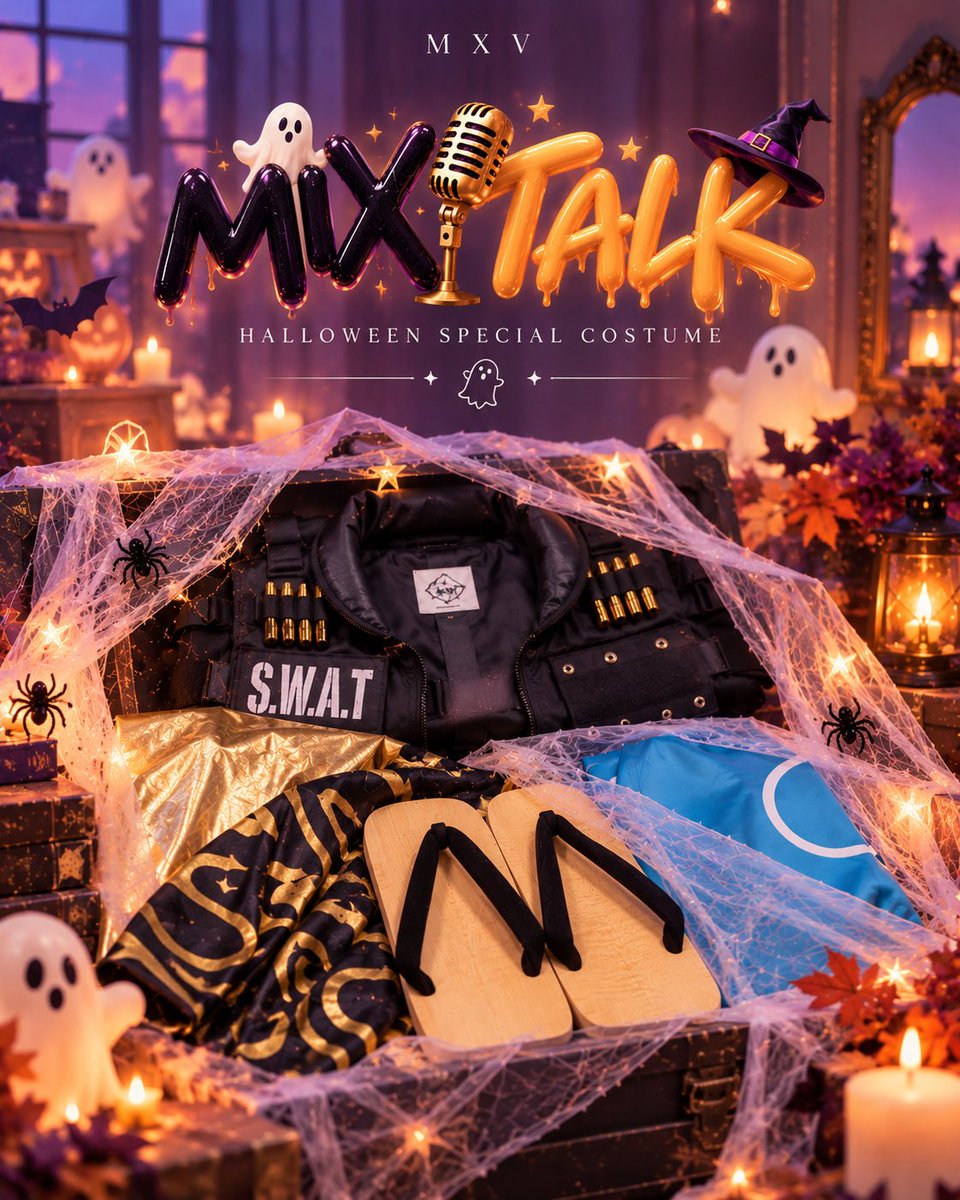 M_X_V_OFFICIAL's tweet photo. 🎃✨ 今週日曜開催 ✨🎃

『MIX TALK OCT』

楽曲パフォーマンス、ゲーム企画、
そしてそして仮装も！？

少し早めのハロウィン
お楽しみに👻

チケット販売は
明日(10/22)12:00まで！
▶︎https://t.co/7c4bc0mo4Z

お買い忘れなく🎫💨

#MXV https://t.co/GdfPRYcLhJ