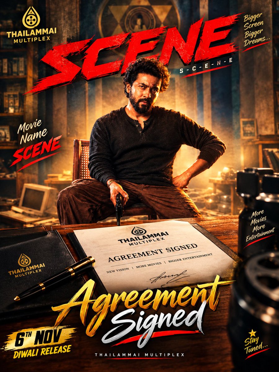 ThailammaiC's tweet photo. @ThailammaiC @SakthiFilmFctry @Actor_surya@dewali release
@booking open 🔜 https://t.co/hpeMDelTgW