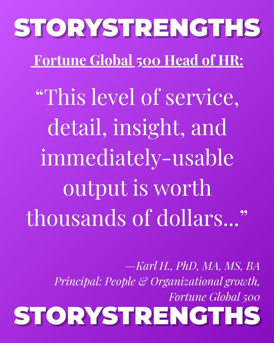rustleandspark's tweet photo. “This level of service, detail, insight, and immediately-usable output is worth thousands of dollars ...”
—Karl H., PhD, MA, MS, BA
Principal: People & Organizational growth, Fortune Global 500 #jobs #employment #hr #interview #interviewtips #storytelling https://t.co/m4bBR6x4jA
