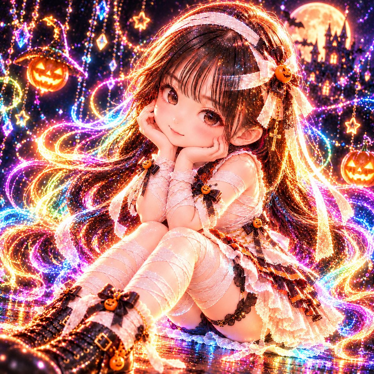 aoi_yoirofilm's tweet photo. #ハロウィン #AI美女 #虹色の魔法 
SFW

Trick or Treat〜っ！🍬💕

ねぇねぇ、こっち見てぇ〜っ♡
うちのキラキラ魔法に
かかっちゃった？🪄💗

今夜はちょっぴり甘えんぼな
魔女っ子なのぉ〜っ🎀

お菓子をくれなきゃ……
いたずらしちゃうぞぉ〜っ♡
(៸៸>⩊<៸៸)💕 https://t.co/toThA2Qkye