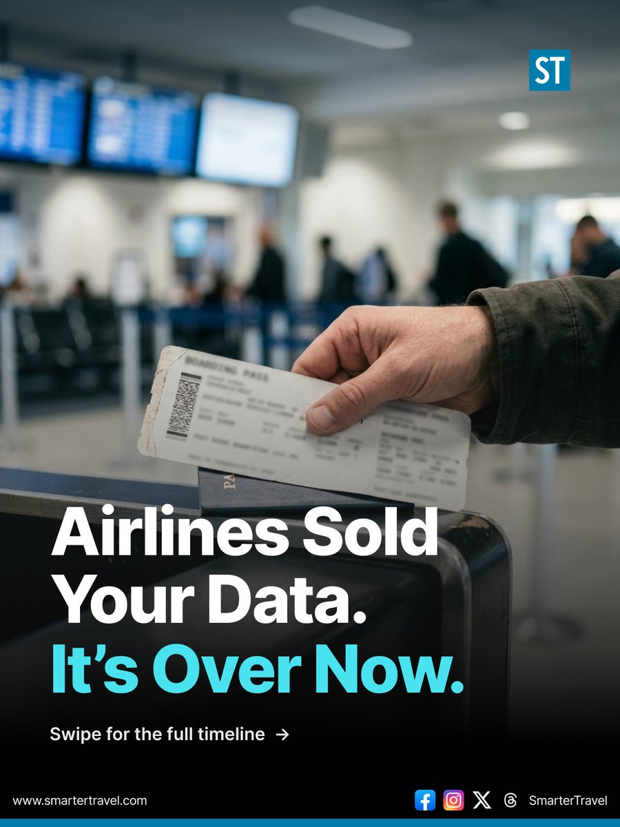 SmarterTravel's tweet photo. DOT closed its 2-year airline data privacy review. No violations found. Reuters surfaced the memo Oct 5. 

#TravelPrivacy #AirlineData #DataPrivacy #TravelNews #SmarterTravel https://t.co/STIYDwp8mh