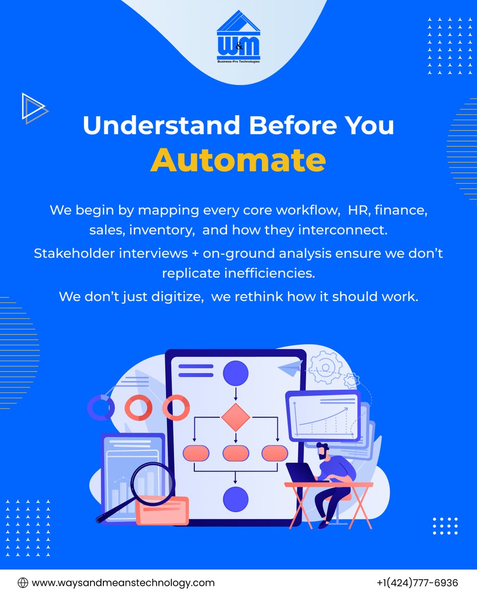WMTechnology's tweet photo. We build modular ERP systems with phased rollouts, smart automation, and room for growth.

At @WMTechnology, we design ERP solutions around your business needs.

#ERPDev #WorkflowDesign #WMTechnology https://t.co/H6X1qAPRQA