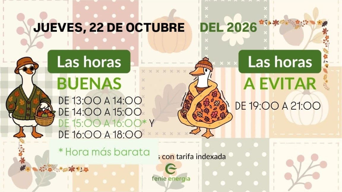 fenieenergia's tweet photo. 🟢 ¡Aquí las tienes! #LasBuenasHoras de hoy para ayudarte con tu factura. #FeníeEnergía https://t.co/DDNADHn1vA