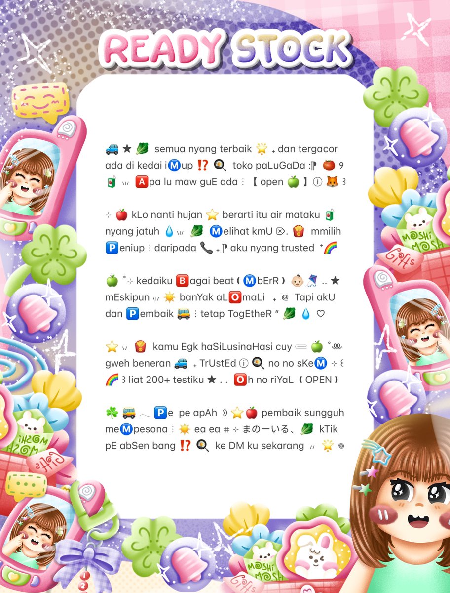 charmouraa's tweet photo. ◎ 💭 ˚ help repost? thank you 🎀 💬

🍏 gucyyy aku bawa ☘︎ 15 wording bio X &amp; 2 wording bio wabis ៸៸ 👛 𓊔 🚘 price only @ 3.500 &amp; @ 6.000 𖠗 ⁺ ☘️🚙 bisa kamu jemput by dm atau wassap 🌟  ーこらいと。。
#zonauang https://t.co/QrPxHy3yYd