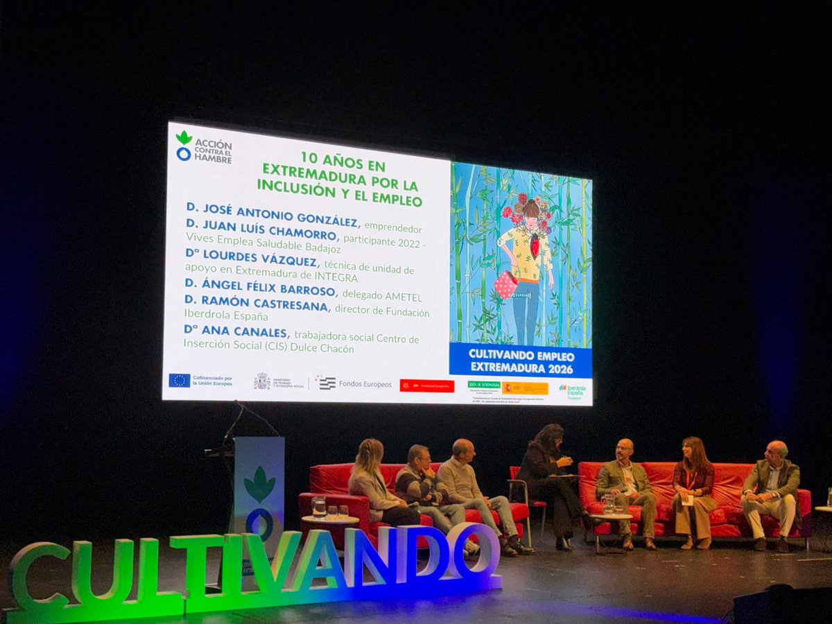 Integracee's tweet photo. En #CultivandoEmpleoExtremadura, iniciativa de @Acontraelhambre y @Ayto_Caceres para promover la empleabilidad de personas vulnerables, #IntegraCEE ha compartido su experiencia en intermediación, adaptación de puestos de trabajo y acompañamiento para la inclusión laboral. https://t.co/gfPHKK7sQk