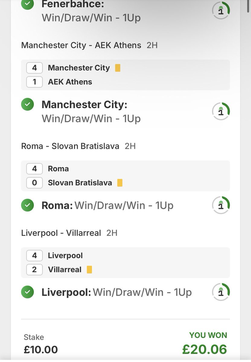 AiFootyTipster's tweet photo. 📊 AI POWERED TIPSTER | OFFICIAL RESULTS 🤖⚽

🔥 2/2 WINNERS LAST NIGHT!

✅ 1.02/1 UCL BTTS &amp; 2-UP Trebl
✅ 1.007/1 UCL 1-UP Five-Fold

💰 +2.027 PT PROFIT LAST NIGHT!

📈 10 WINS | 5 LOSSES
💰 +6.136 PT PROFIT
🏦 40.91% ROI

Every bet tracked. Full transparency! 🤖📊 https://t.co/yFXs59dLa7