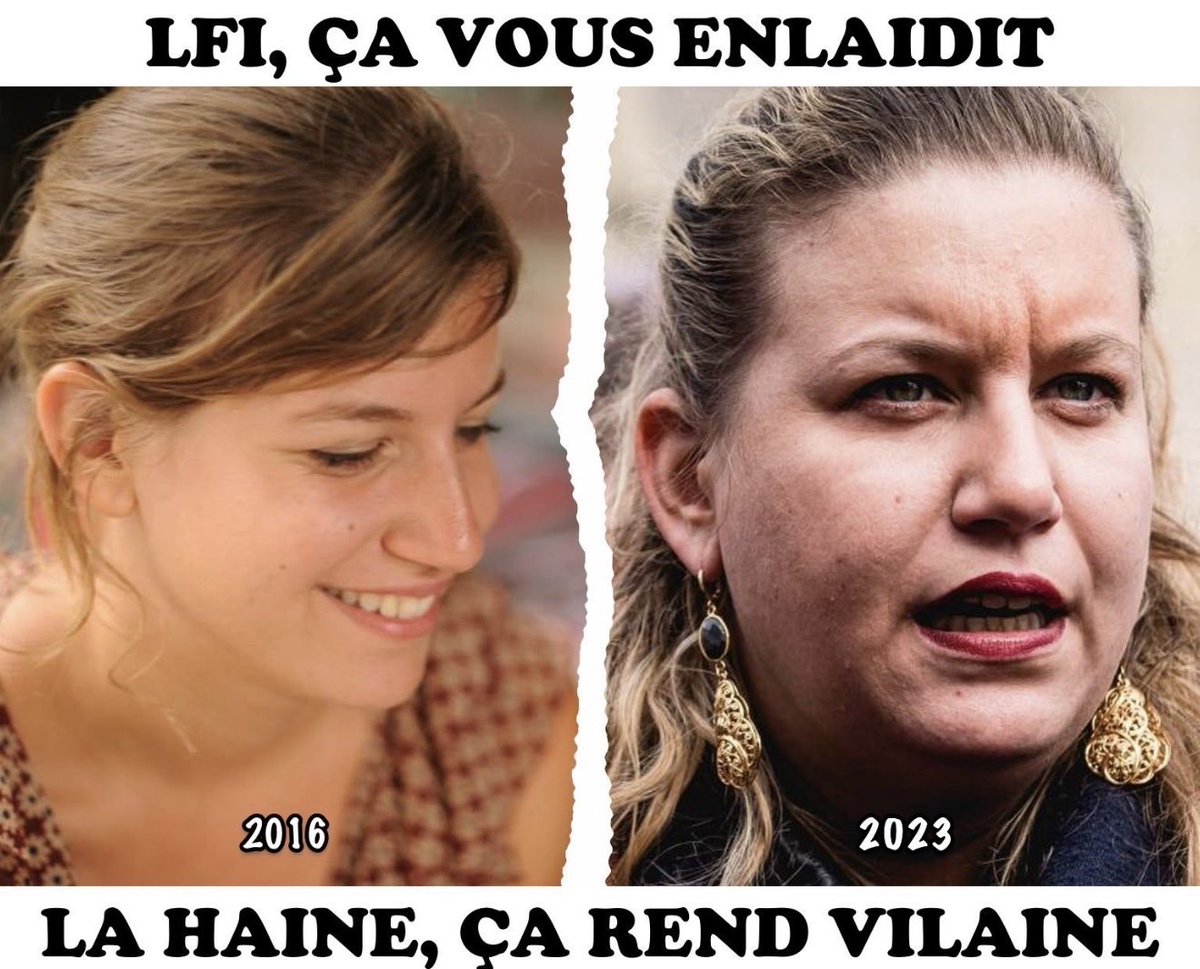 remis_gration's tweet photo. Mais qu'est-ce qui s'est passé entre 2016 et aujourd'hui ?

A) La photo de 2016 est générée par IA
B) Une addiction au kebab
C) Une chirurgie esthétique ratée au Maroc
D) Son adhésion à LFI https://t.co/VDkutPejoB