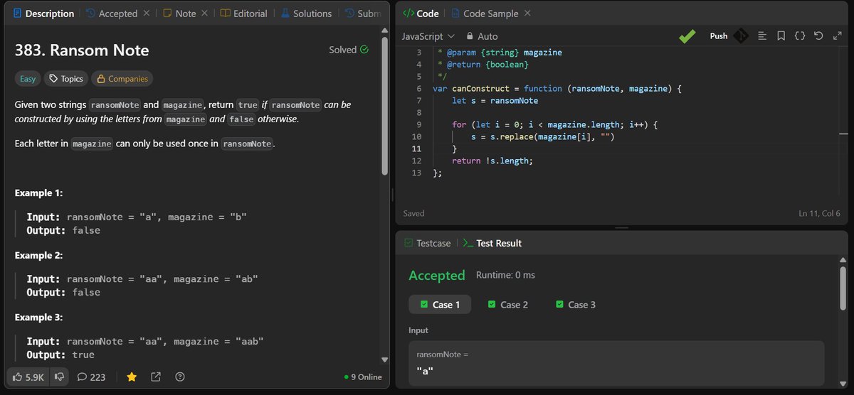 shivam_dev1690's tweet photo. very easy but some other approaches will blows my mind
like how can someone can think so that also which is very cleaver method...
since you done enough problem so you try to think of hash map or map in js
like the 2nd solution
#DSA #LeetCode #100DaysOfCode #LearningInPublic https://t.co/61S0z221JG