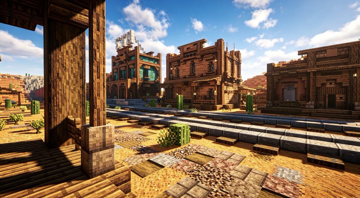 heheisig's tweet photo. Wild West Town Showcase in Minecraft https://t.co/NfZ4Atg1T7